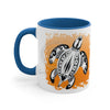 Sea Turtle Tribal Sun Ink On White Art Accent Coffee Mug 11Oz