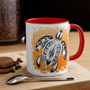 Sea Turtle Tribal Sun Ink On White Art Accent Coffee Mug 11Oz