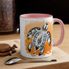 Sea Turtle Tribal Sun Ink On White Art Accent Coffee Mug 11Oz