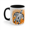 Sea Turtle Tribal Sun Ink On White Art Accent Coffee Mug 11Oz