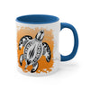 Sea Turtle Tribal Sun Ink On White Art Accent Coffee Mug 11Oz