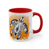 Sea Turtle Tribal Sun Ink On White Art Accent Coffee Mug 11Oz