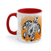 Sea Turtle Tribal Sun Ink On White Art Accent Coffee Mug 11Oz