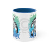 Sea Turtle Tribal Teal Ink On White Art Accent Coffee Mug 11Oz Blue /