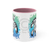 Sea Turtle Tribal Teal Ink On White Art Accent Coffee Mug 11Oz Pink /