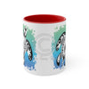 Sea Turtle Tribal Teal Ink On White Art Accent Coffee Mug 11Oz Red /
