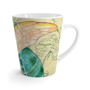 Sea Turtle Vintage Map Beige Latte Mug 12Oz Mug