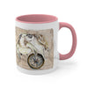 Sea Turtle Vintage Map Compass Love Watercolor Art Accent Coffee Mug 11Oz
