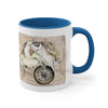 Sea Turtle Vintage Map Compass Love Watercolor Art Accent Coffee Mug 11Oz