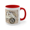 Sea Turtle Vintage Map Compass Love Watercolor Art Accent Coffee Mug 11Oz