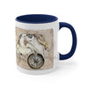 Sea Turtle Vintage Map Compass Love Watercolor Art Accent Coffee Mug 11Oz