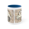 Sea Turtle Vintage Map Compass Love Watercolor Art Accent Coffee Mug 11Oz Blue /