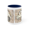 Sea Turtle Vintage Map Compass Love Watercolor Art Accent Coffee Mug 11Oz Navy /