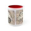 Sea Turtle Vintage Map Compass Love Watercolor Art Accent Coffee Mug 11Oz Red /