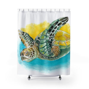 Sea Turtle Watercolor Art Shower Curtains 71 X 74 Home Decor