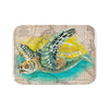 Sea Turtle Watercolor Vintage Map Beige Art Bath Mat 24 × 17 Home Decor