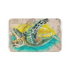 Sea Turtle Watercolor Vintage Map Beige Art Bath Mat 34 × 21 Home Decor