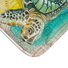 Sea Turtle Watercolor Vintage Map Beige Art Bath Mat Home Decor