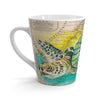 Sea Turtle Watercolor Vintage Map Beige Art Latte Mug 12Oz Mug