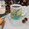 Sea Turtle Watercolor Vintage Map Beige Art Mug 11Oz
