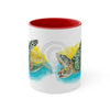 Sea Turtle Yellow Blue Watercolor Art Accent Coffee Mug 11Oz Red /