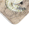 Sea Turtles Beige Compass Vintage Map Chic Bath Mat Home Decor