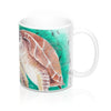 Sea Turtles Love Map Nautical Watercolor Art Mug 11Oz