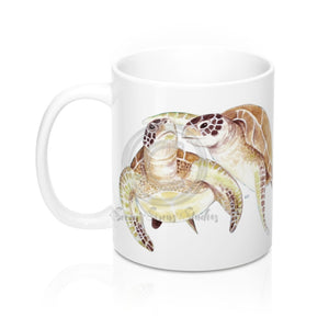 Sea Turtles Love Nautical Watercolor Art Mug 11Oz