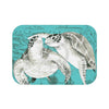 Sea Turtles Vintage Map Grey Teal Watercolor Bath Mat Small 24X17 Home Decor