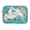 Sea Turtles Vintage Map Teal Grey Laptop Sleeve 13