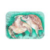 Sea Turtles Vintage Map Teal Ii Watercolor Bath Mat Small 24X17 Home Decor