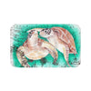 Sea Turtles Vintage Map Teal Watercolor Bath Mat Large 34X21 Home Decor