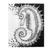 Seahorse Black And White Ink Art Velveteen Plush Blanket 50 × 60 All Over Prints