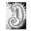 Seahorse Black And White Ink Art Velveteen Plush Blanket 60 × 80 All Over Prints