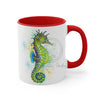 Seahorse Green Splash Ink Accent Coffee Mug 11Oz