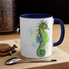 Seahorse Green Splash Ink Accent Coffee Mug 11Oz