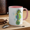 Seahorse Green Splash Ink Accent Coffee Mug 11Oz