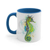 Seahorse Green Splash Ink Accent Coffee Mug 11Oz