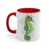 Seahorse Green Splash Ink Accent Coffee Mug 11Oz