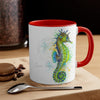 Seahorse Green Splash Ink Accent Coffee Mug 11Oz