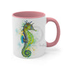 Seahorse Green Splash Ink Accent Coffee Mug 11Oz