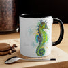 Seahorse Green Splash Ink Accent Coffee Mug 11Oz