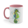 Seahorse Green Splash Ink Accent Coffee Mug 11Oz
