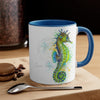 Seahorse Green Splash Ink Accent Coffee Mug 11Oz