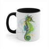Seahorse Green Splash Ink Accent Coffee Mug 11Oz