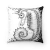 Seahorse Ink Art Square Pillow 14 X Home Decor