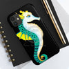 Seahorse Lady Teal Yellow Ink Black Case Mate Tough Phone Cases