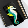 Seahorse Lady Teal Yellow Ink Black Case Mate Tough Phone Cases