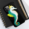 Seahorse Lady Teal Yellow Ink Black Case Mate Tough Phone Cases