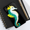 Seahorse Lady Teal Yellow Ink Black Case Mate Tough Phone Cases